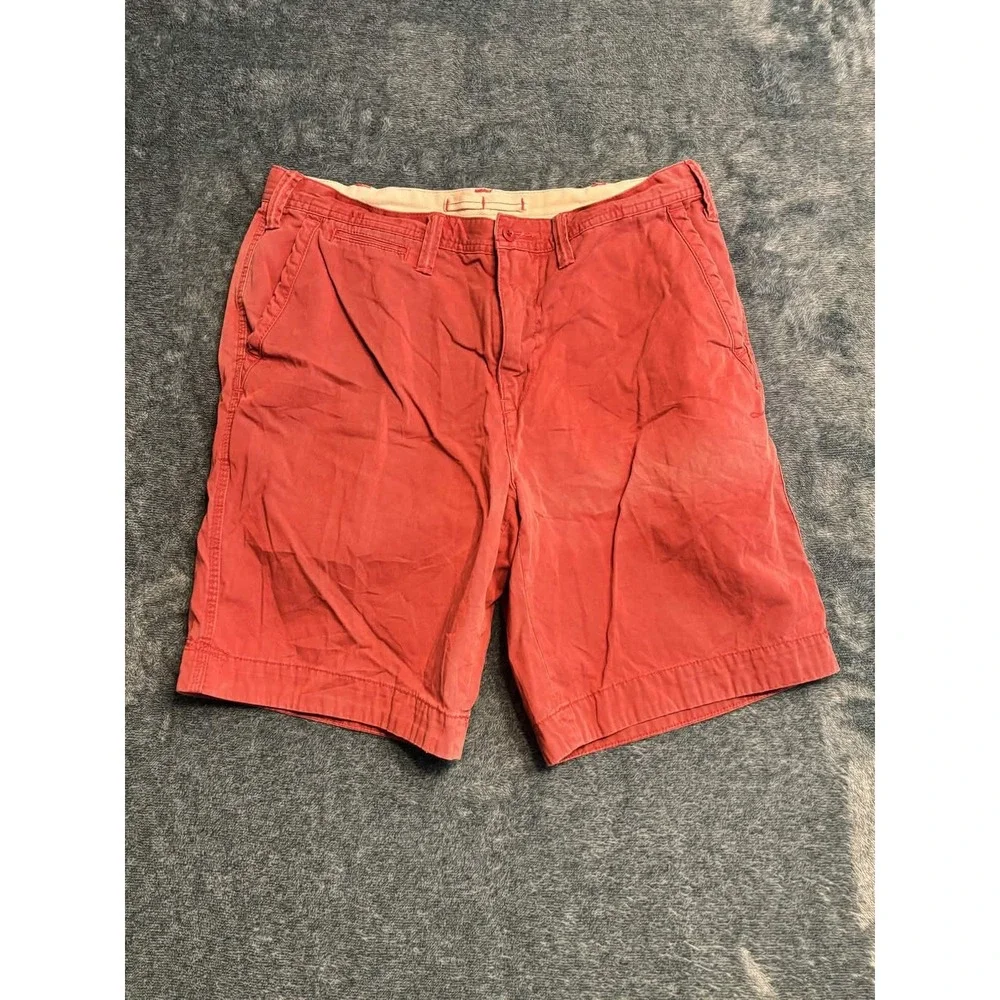Polo Ralph Lauren Mens 34 Red Relaxed Fit Chino Shorts 100% Cotton 9 Inseam